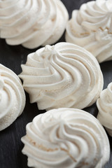 Vanilla Meringue on black background
