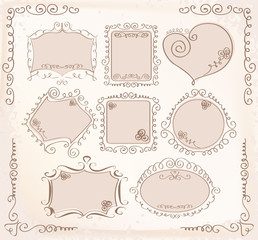 Vector Doodle frames collection