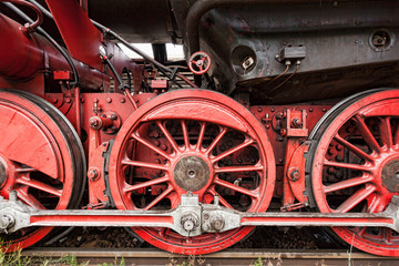 Fototapeta na wymiar Fahrgestell einer Dampflokomotive