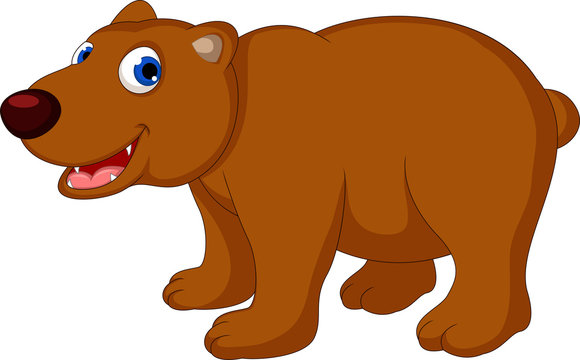 funny brown bear cartoon