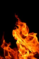 fire flame on black background