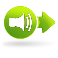 volume sur symbole web vert