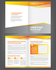 Vector empty brochure template design with orange elements - 61405157