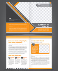 Vector empty bifold brochure template design - obrazy, fototapety, plakaty