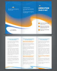 Vector empty trifold brochure template design - 61405169