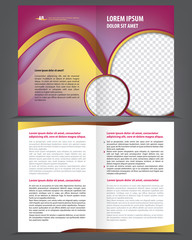 Vector empty bifold brochure print template design