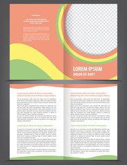 Vector empty bifold brochure print template design