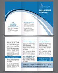 Vector empty trifold brochure template design - 61405320
