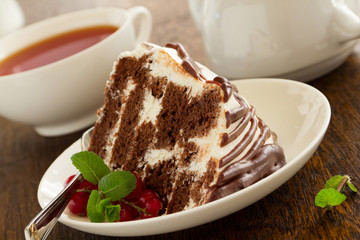 Chocolate cake with   cream