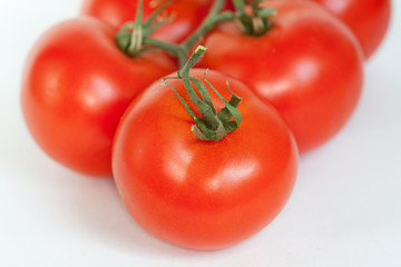 tomates sur fond blanc