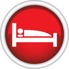 Круглый векторный знак с изображением кровати