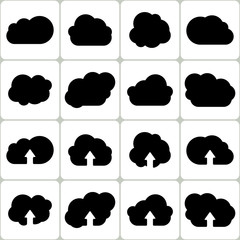 Cloud Shapes Set, Vector Icons Illustration.