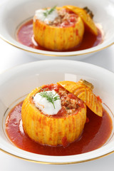 stuffed zucchini, kabak dolmasi, Turkish cuisine