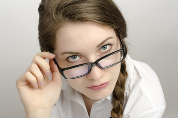 Beautiful woman wearing eyeglasses