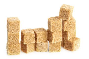Brown cane sugar cubes