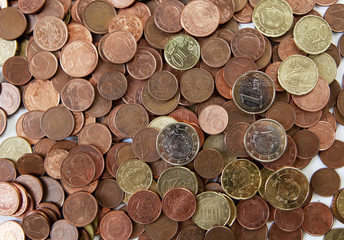 pi&egrave;ces de monnaies d'euro