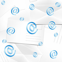 Abstract background with envelopes and at