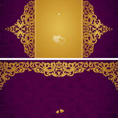 Vintage greeting cards with floral motifs in retro style. © Anna Pogulyaeva