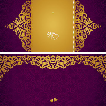 Vintage greeting cards with floral motifs in retro style.