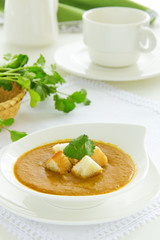 Lentil soup with curry.