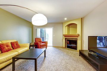 Bright contrast colors living room