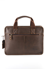 Leather bag isolated on white background