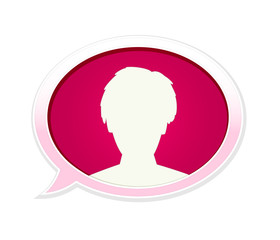 the glossy bubble with head icon