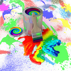 Obraz premium Bank and brush