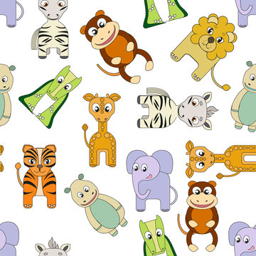 vector background with african animals.