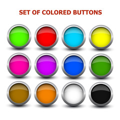 set of colored buttons