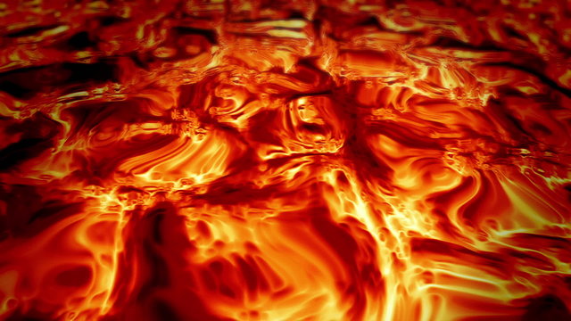 the lava flowing animation close up