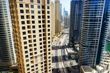 The view on Dubai city from skyscraper, Dubai, UAE