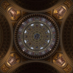 Fototapeta na wymiar Dome in the St. Stephen's Basilica in Budapest, Hungary.