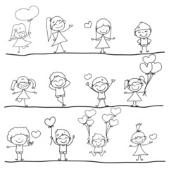 cartoon hand-drawn love