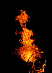 fire flame on black background