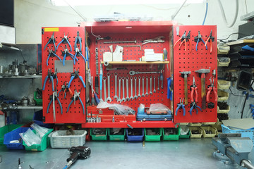 a Working place at a repair garage