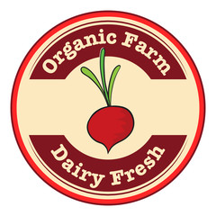 A dairy fresh and an organic farm logo with an onion