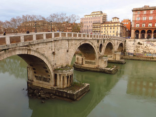 Fototapeta na wymiar Bridge Ponte Sisto in Rome, Italy.