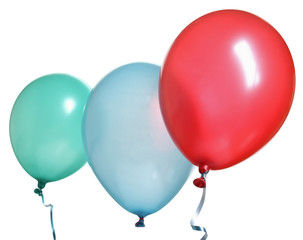 Balloons isolated against a white background