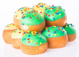 Sweet mini donut on background
