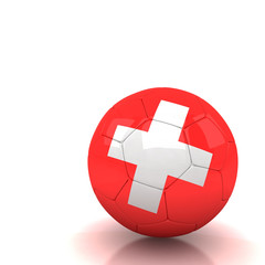 Switzerland soccer ball isolated white background