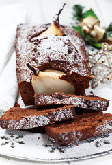 Chocolate and pear cake