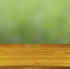 table bois sur fond nature