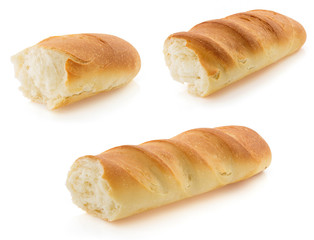 french bread on white