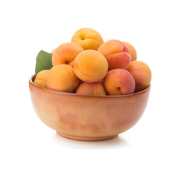 apricot on white background