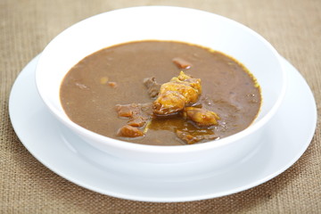 japanese traditional food beef curry on white dish