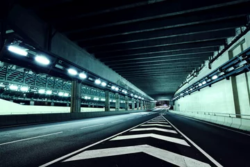Poster de jardin Tunnel Empty tunnel at night  © leungchopan