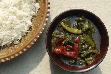 Haak Kashmir spinach is stir-fried spinach cooked in a spices