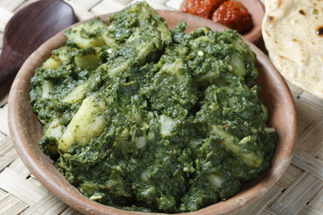 A Dish made from spinach and potatoes