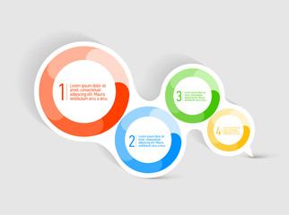 Attractive Speech bubble with four round color shapes